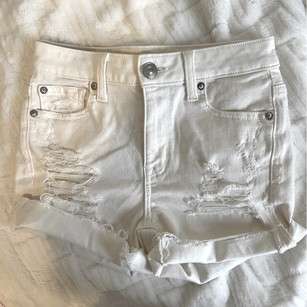 American Eagle White Denim Shorts